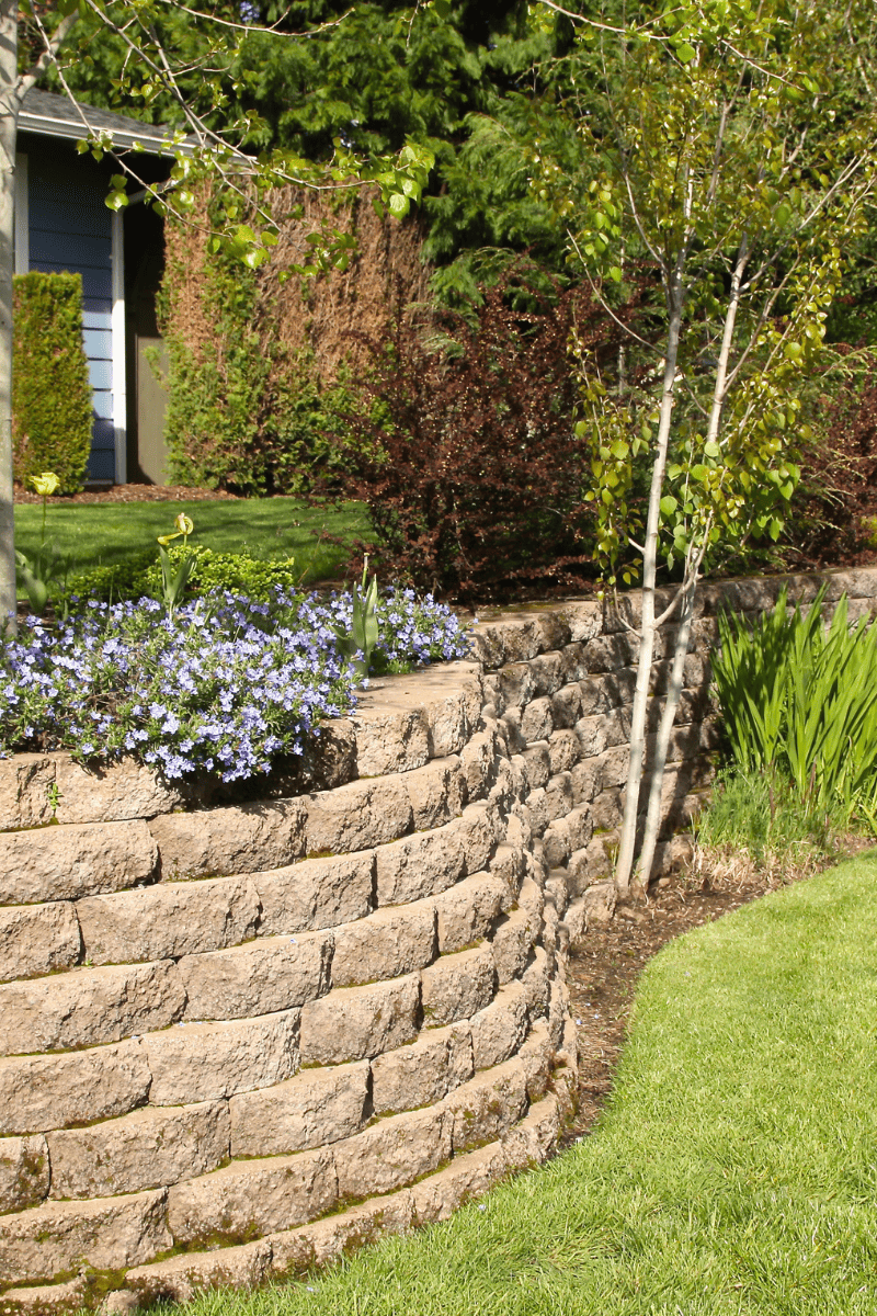 Example of Stone Retaining wall in GA done by Catalan Landscaping for specific service page